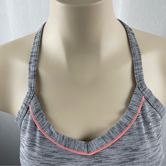 Lorna Jane Heathered Grey Y Back V-Neck Fitted Tank Top M - Picture 7 of 7